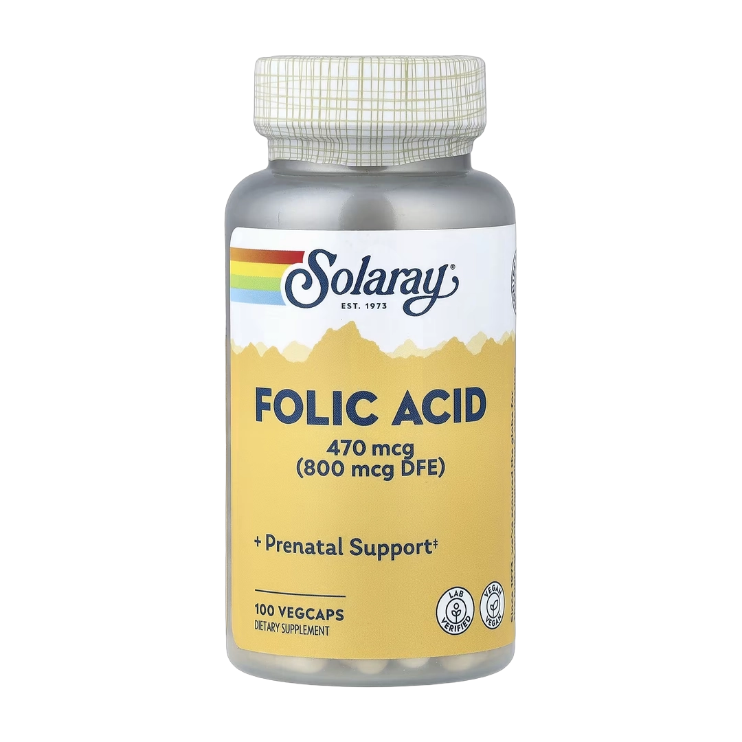 Solaray, Folic Acid, 470 mcg (800 mcg DFE), 100 VegCaps