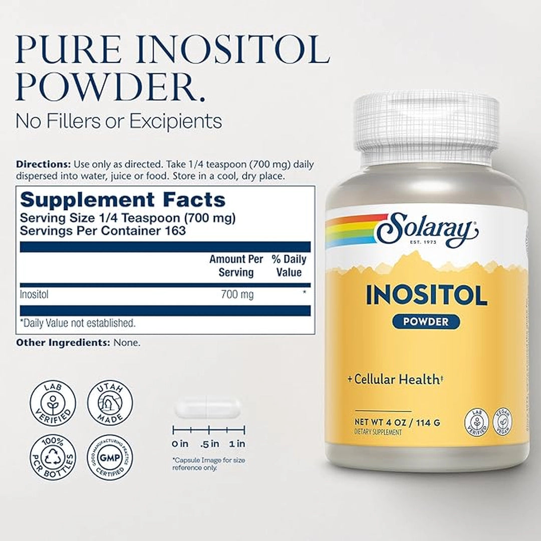 SOLARAY, Pure Inositol Powder, 4 OZ