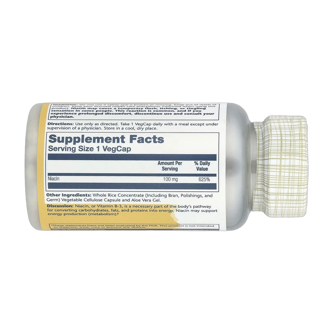 Solaray, Niacin, 100 mg, 100 VegCaps