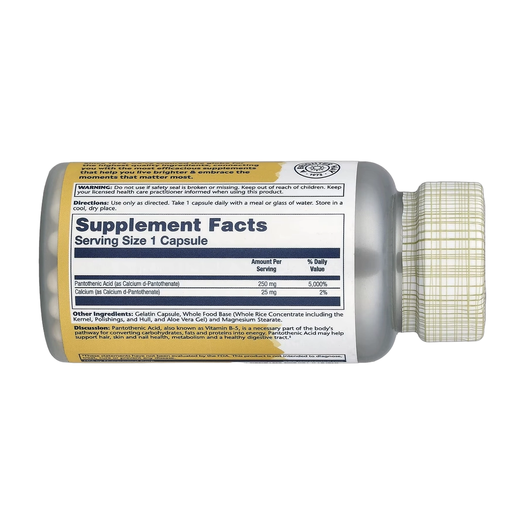 Solaray, Pantothenic Acid, 100 Capsules