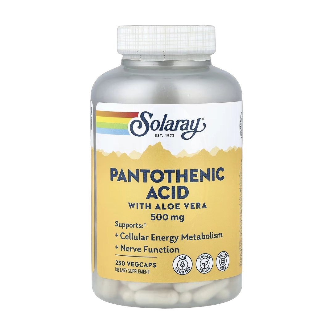 Solaray, Pantothenic Acid with Aloe Vera, 250 VegCaps