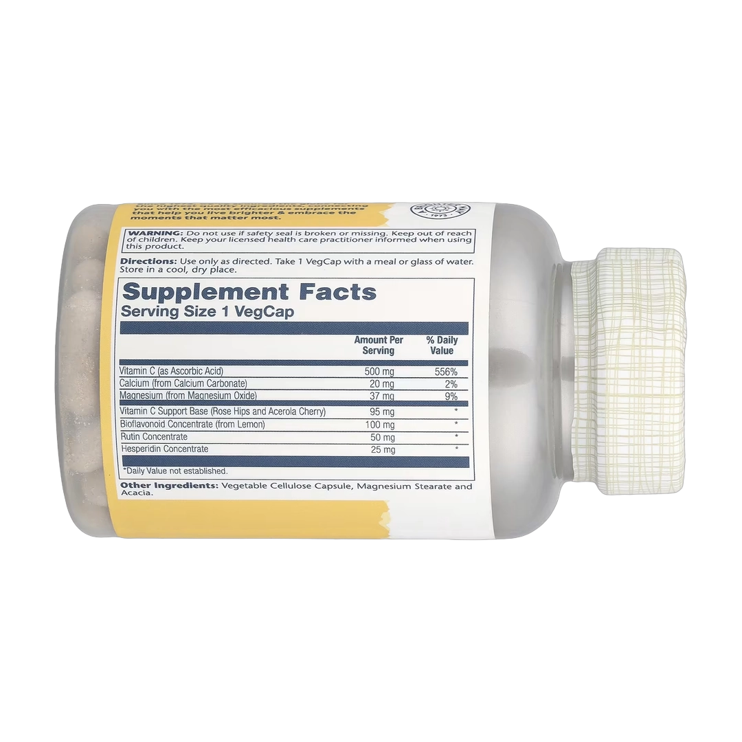 Solaray, Buffered Vitamin C with Bioflavonoid Concentrate, 500 mg, 100 VegCaps