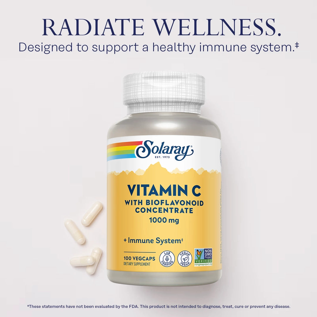 Solaray, Vitamin C with Bioflavonoid Concentrate, 100 VegCaps