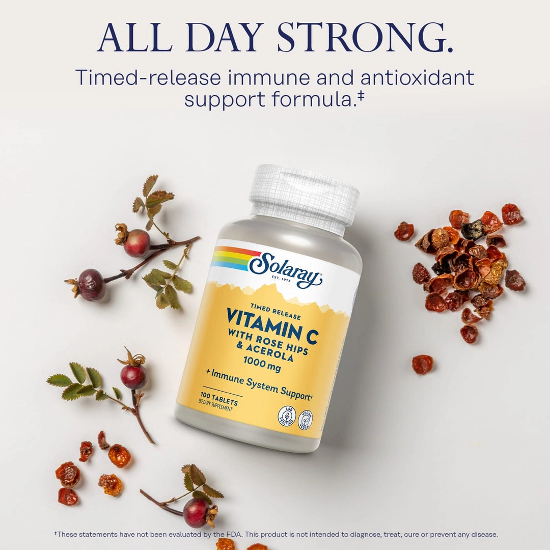 Solaray, Timed Release Vitamin C with Rose Hip & Acerola, 1,000 mg, 100 Tablets lifestyle image