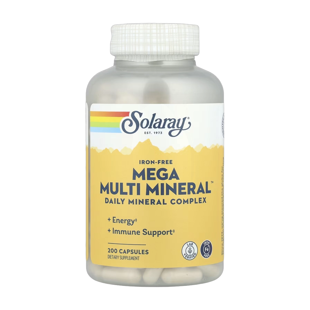 Solaray, Mega Multi Mineral™, Iron Free, 200 Capsules