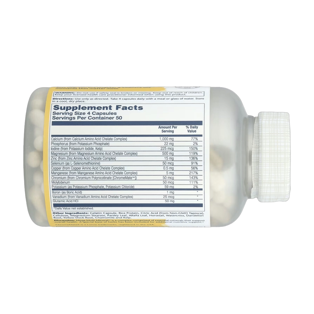 Solaray, Mega Multi Mineral™, Iron Free, 200 Capsules