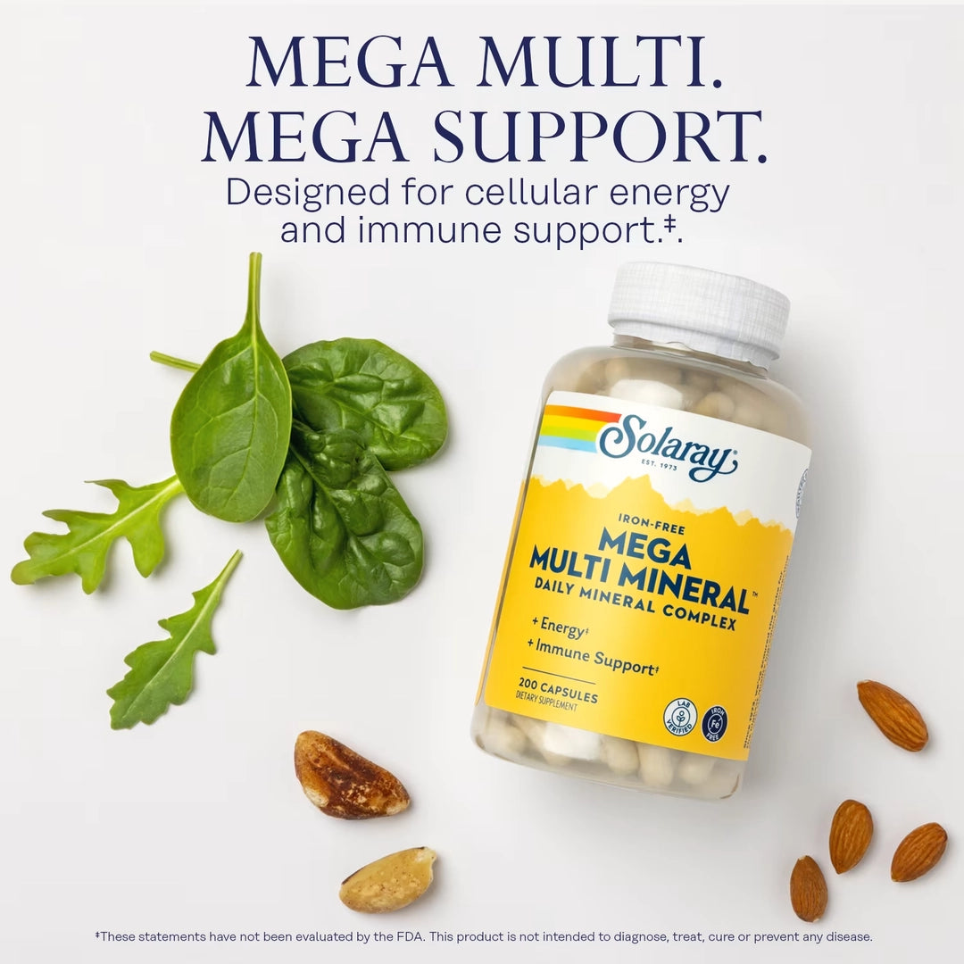Solaray, Mega Multi Mineral™, Iron Free, 200 Capsules