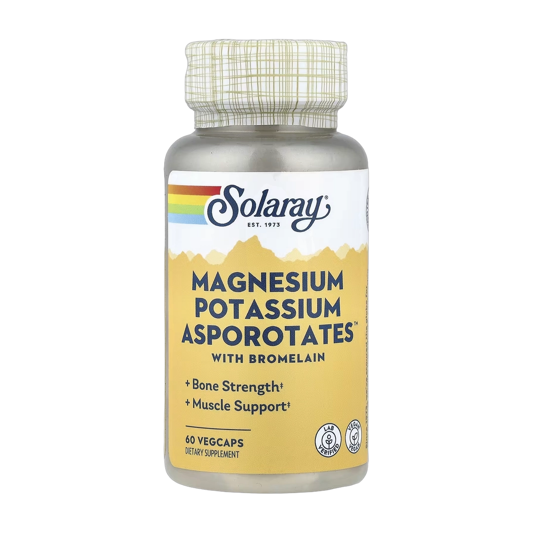 Solaray, Magnesium, Potassium, Asporotates™ With Bromelain, 60 VegCaps
