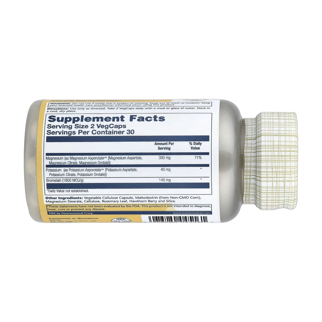 Solaray, Magnesium, Potassium, Asporotates™ With Bromelain, 60 VegCaps