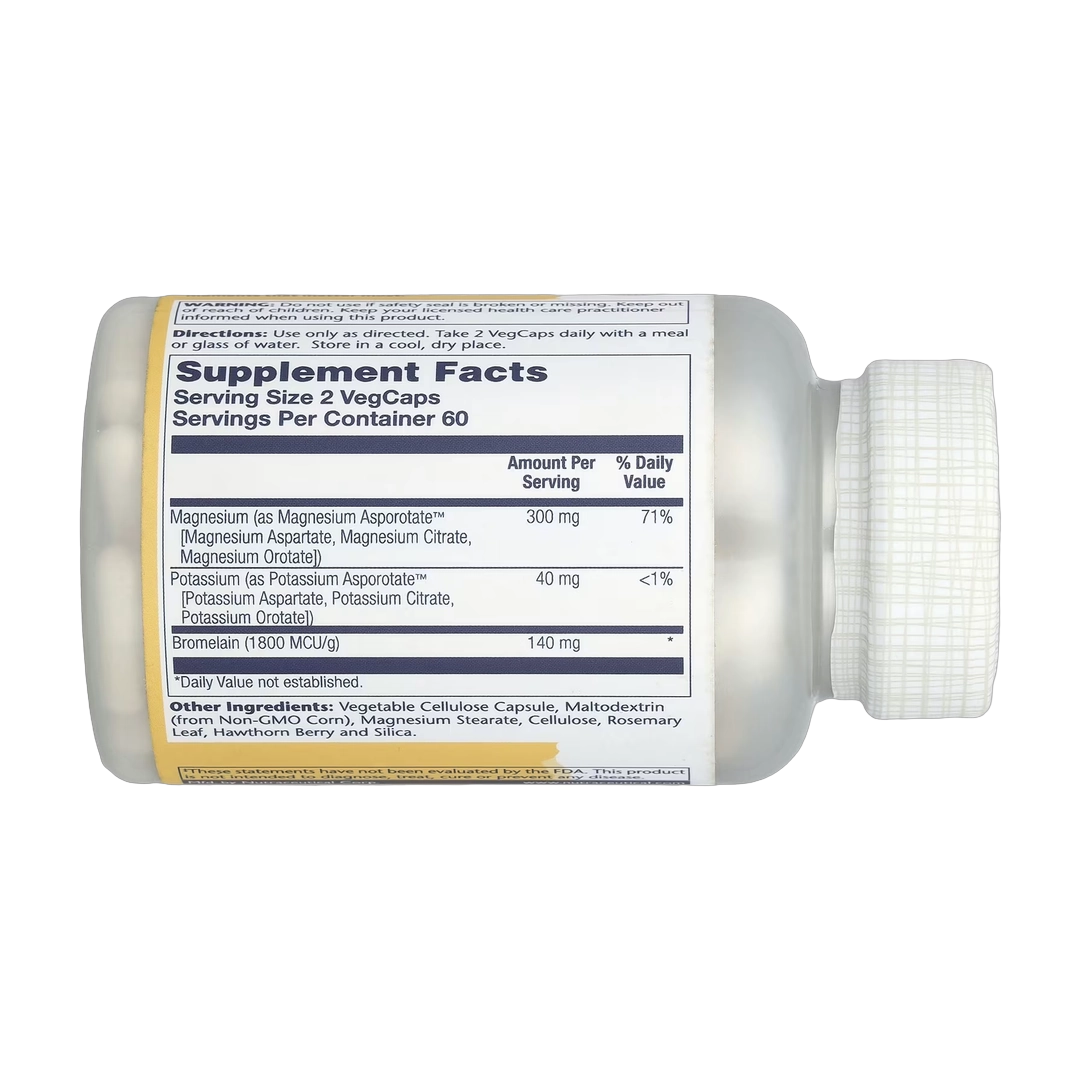 Solaray, Magnesium Potassium Asporotates™ With Bromelain, 120 VegCaps