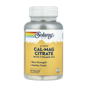 Solaray, Cal-Mag Citrate with Vitamin D-2, 90 VegCaps front packaging view