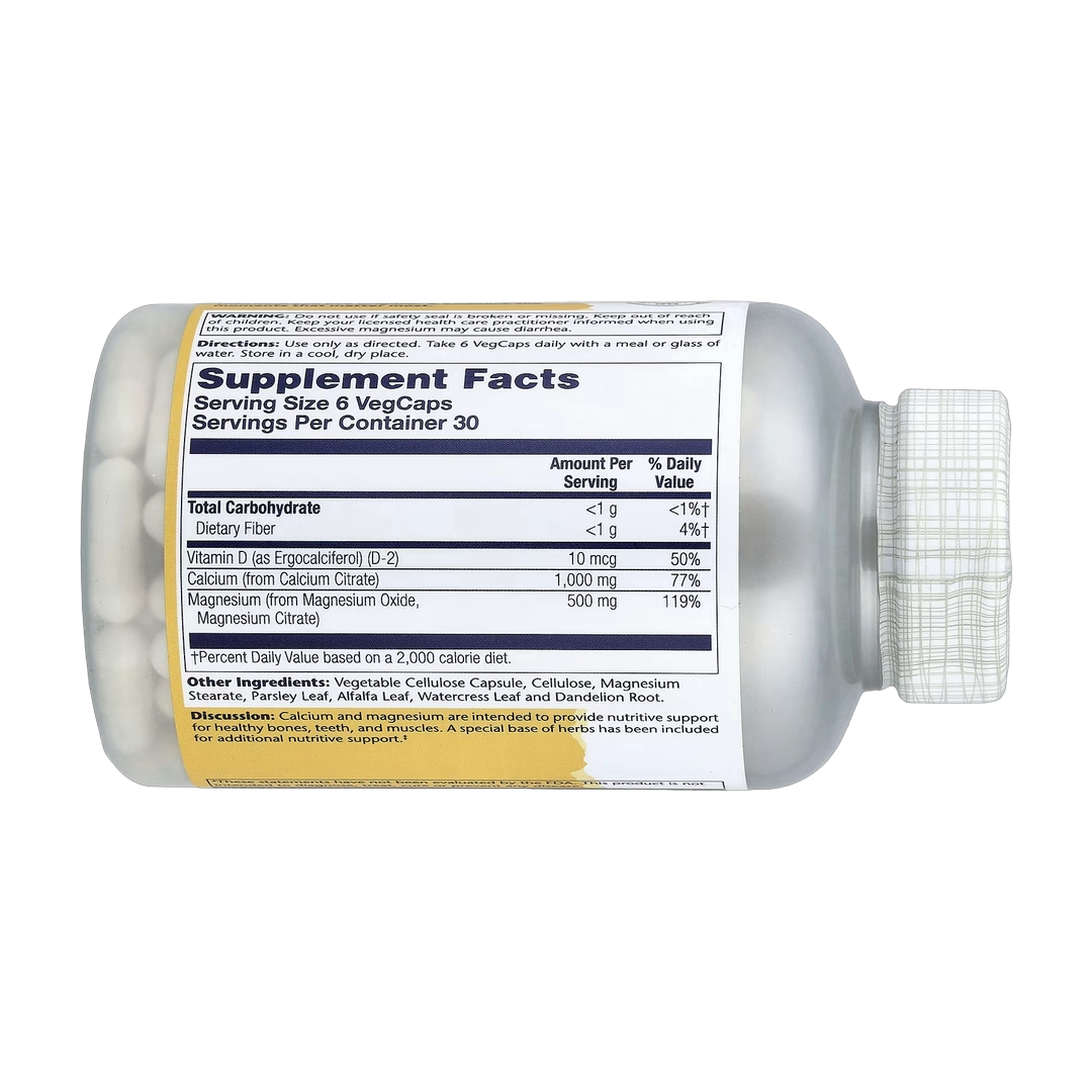 Solaray, Cal-Mag Citrate with Vitamin D-2, 180 VegCaps