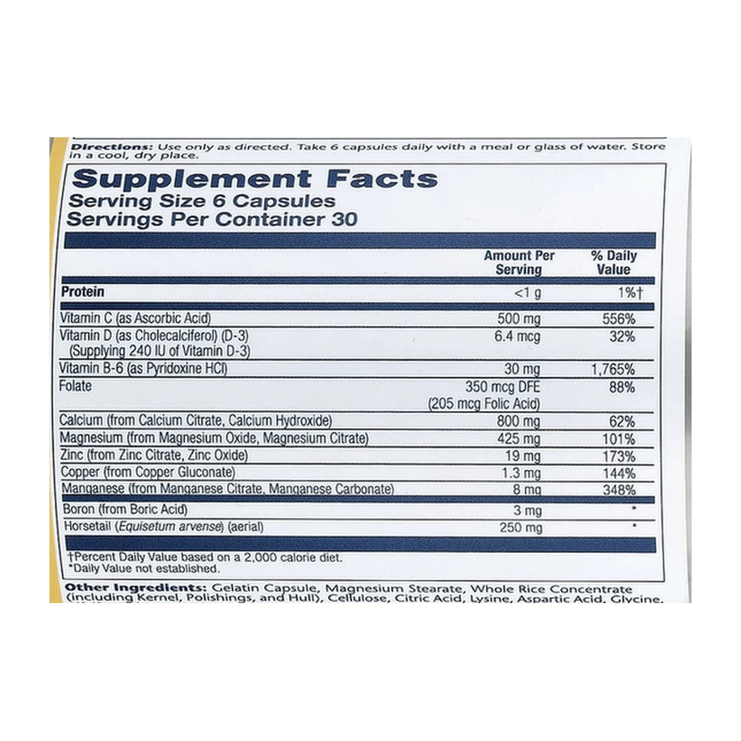 Solaray, Calcium Citrate Supreme™, 180 Capsules supplement facts label showing ingredients, vitamins, minerals, and serving information
