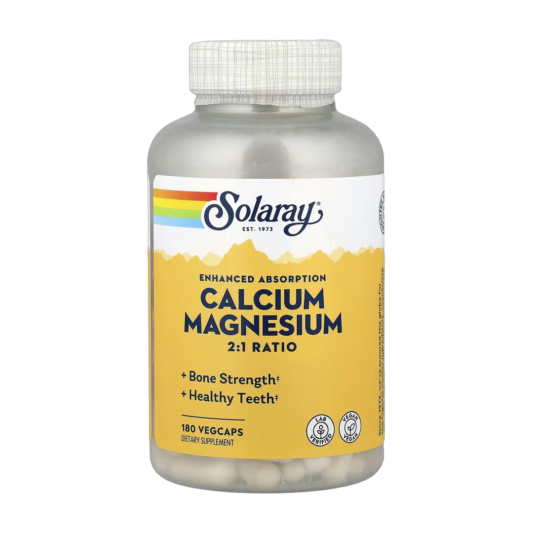 Solaray, Calcium Magnesium 2:1 Ratio, 180 VegCaps