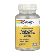 Solaray, Calcium Magnesium Zinc, 100 VegCaps front packaging view