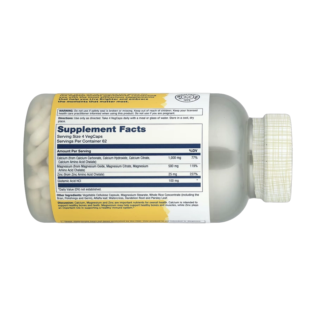 Solaray, Calcium Magnesium Zinc, 250 VegCaps