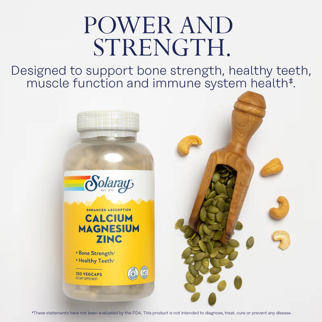 Solaray, Calcium Magnesium Zinc, 250 VegCaps