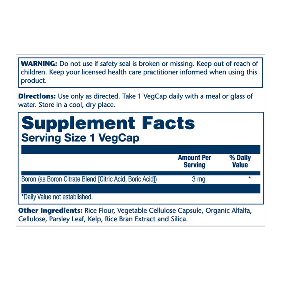 Solaray, Boron Citrate 3mg, 60 VegCaps