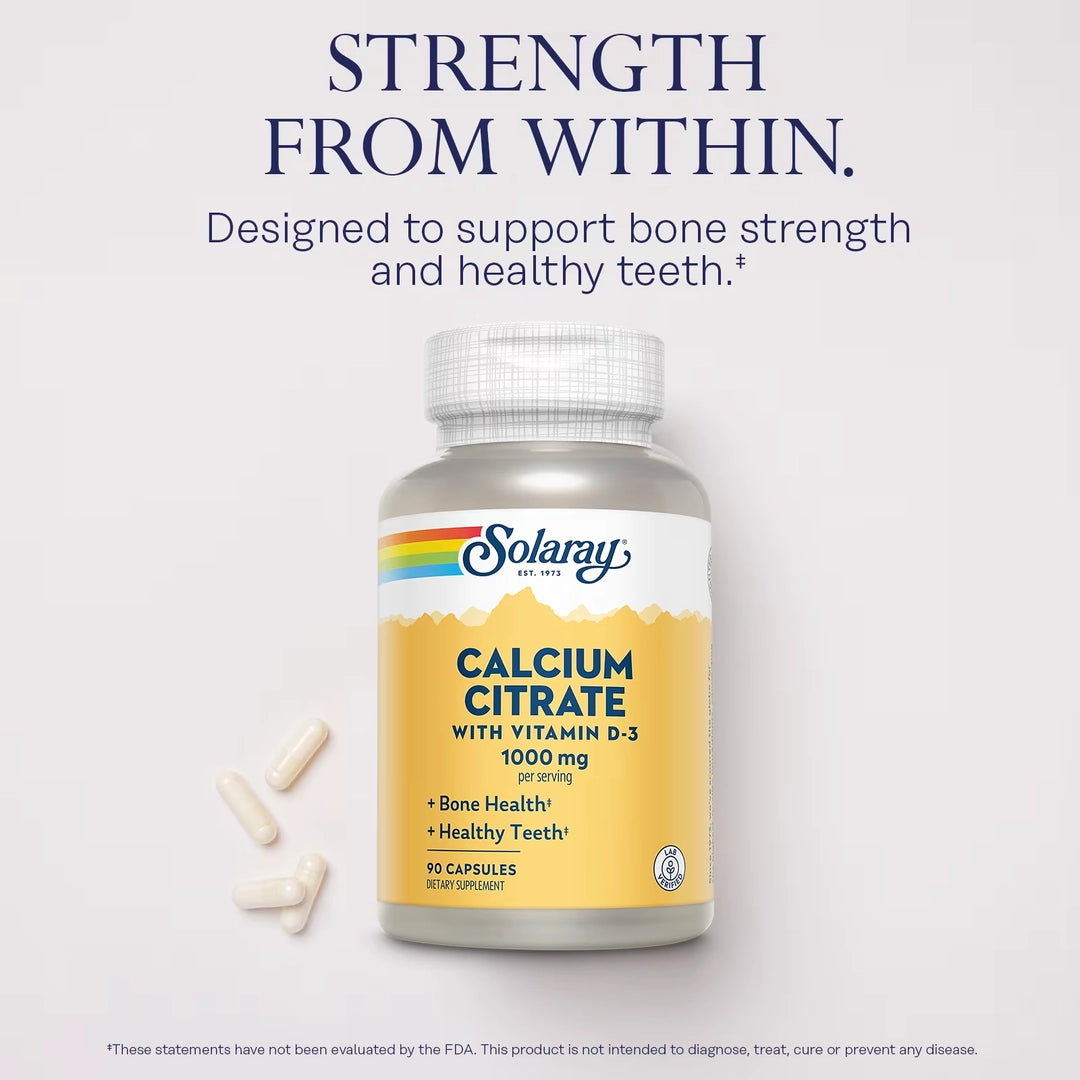Solaray, Calcium Citrate with Vitamin D-3, 90 Capsules
