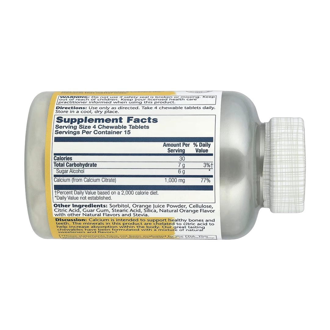 Solaray, Calcium Citrate Chewables, Natural Orange, 60 Chewables