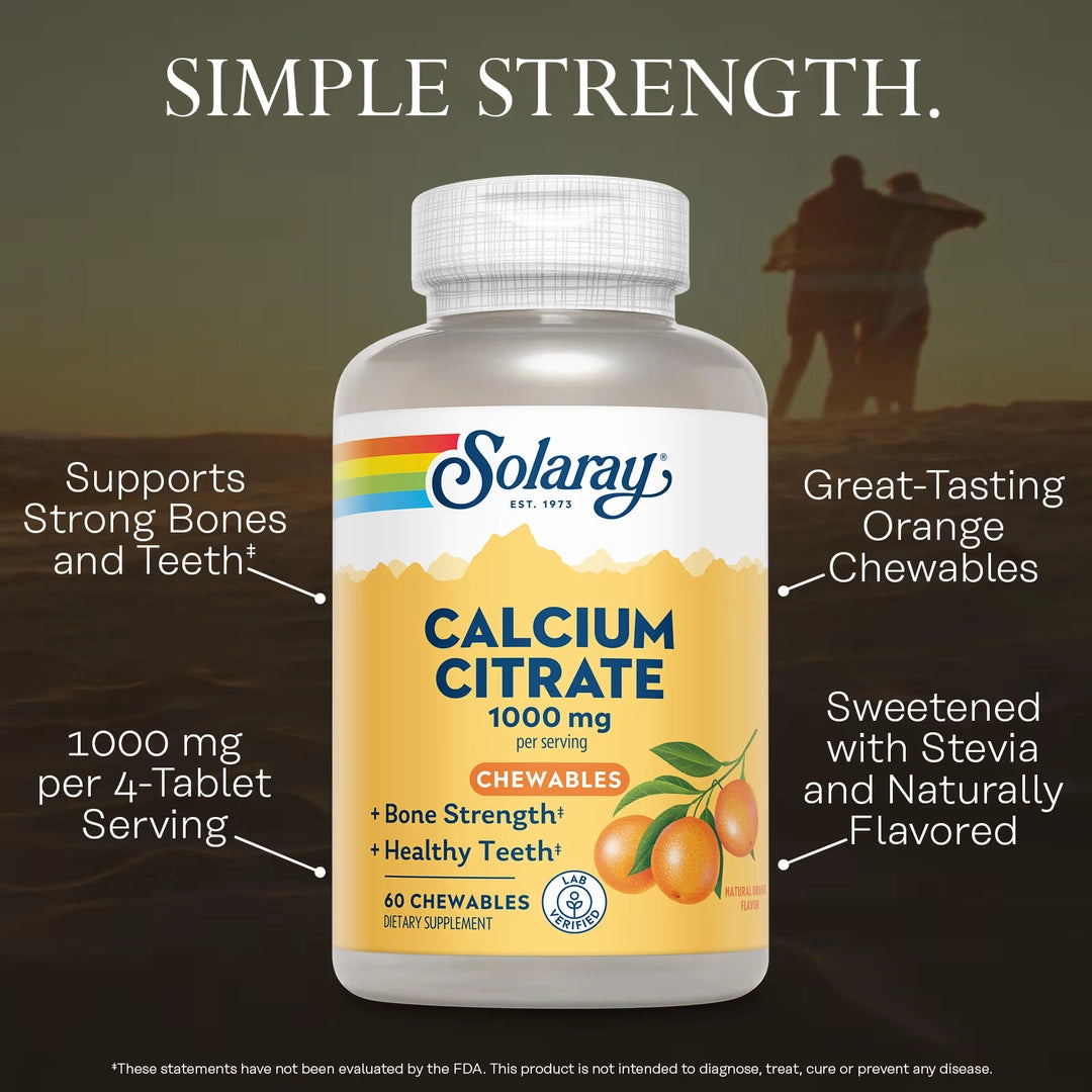 Solaray, Calcium Citrate Chewables, Natural Orange, 60 Chewables