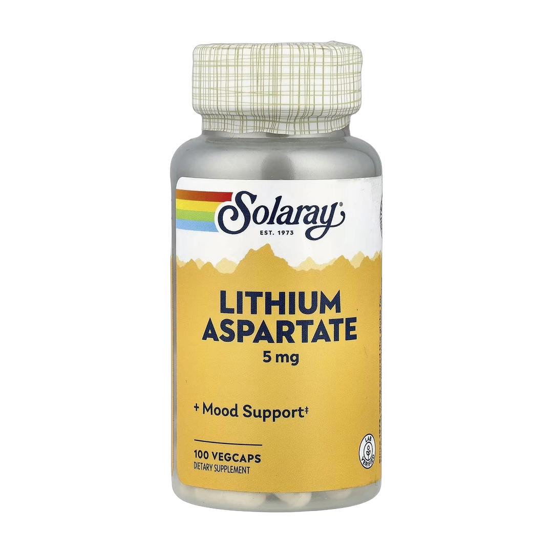 Solaray, Lithium Aspartate, 5 mg, 100 VegCaps