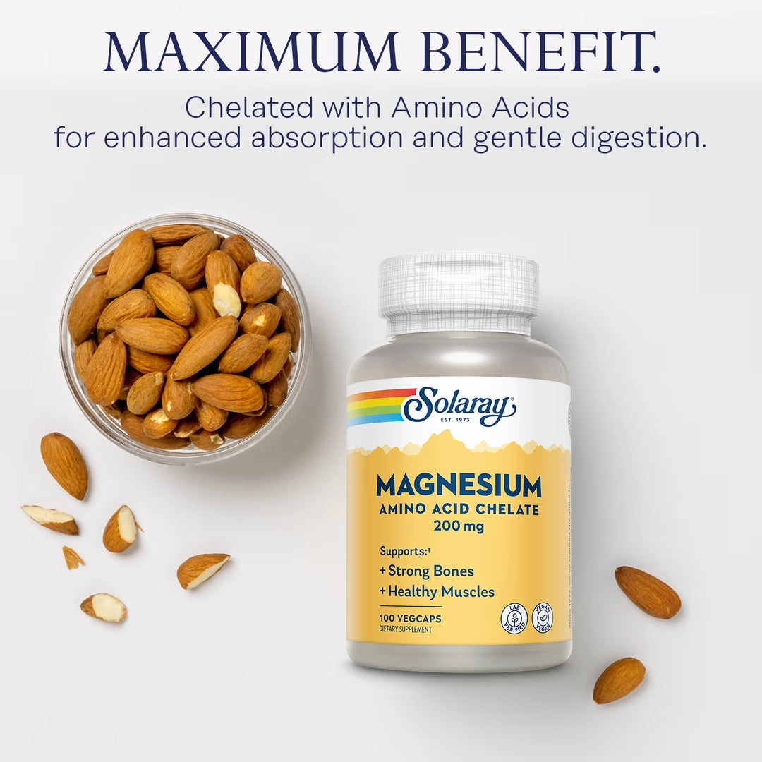 Solaray, Magnesium, 200 mg, 100 VegCaps