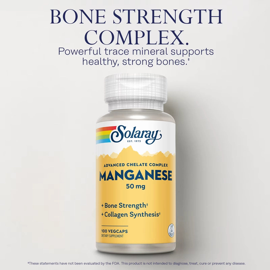 Solaray, Manganese, Advanced Chelate Complex, 50 mg, 100 VegCaps