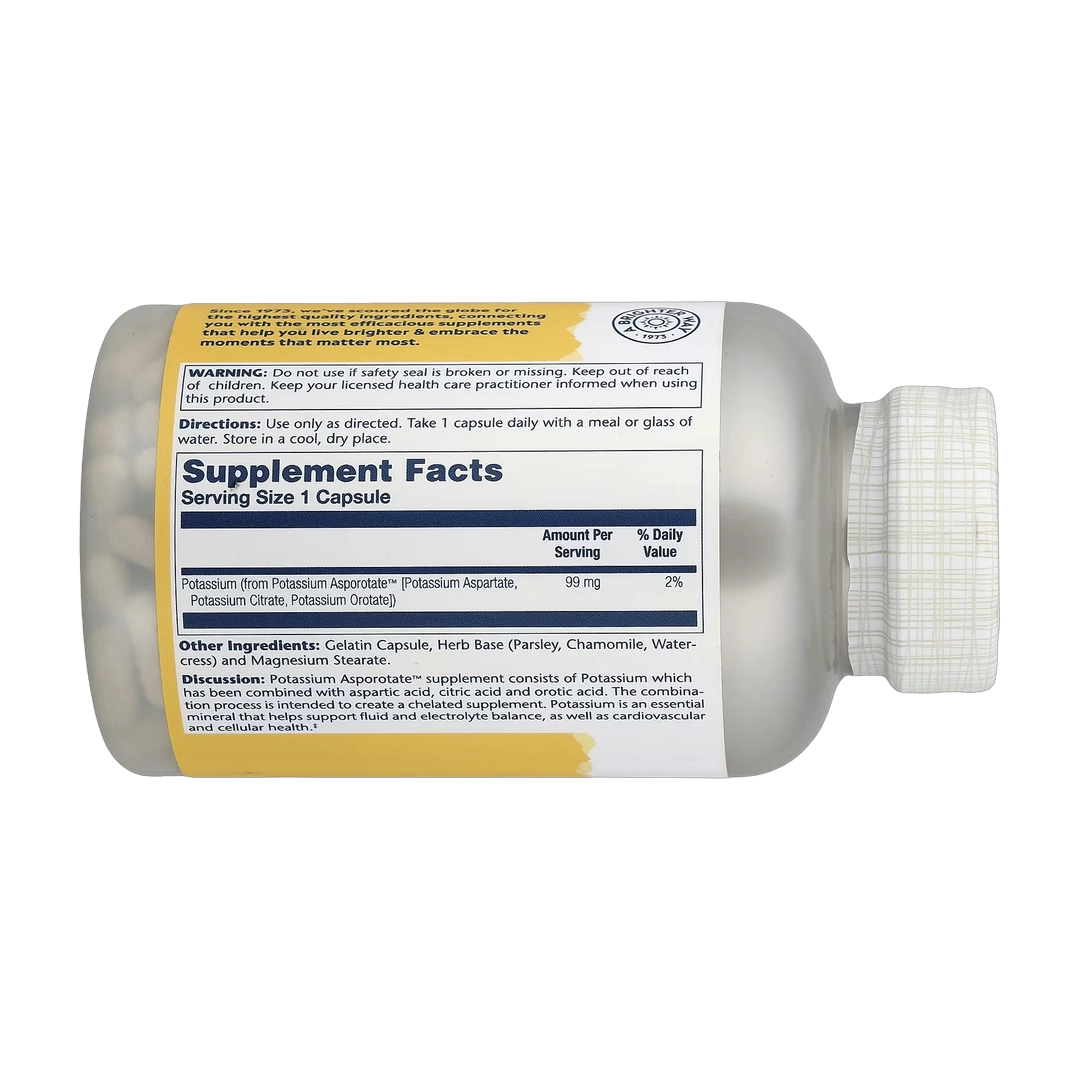 Solaray, Potassium Asporotate™, 99 mg, 200 Capsules