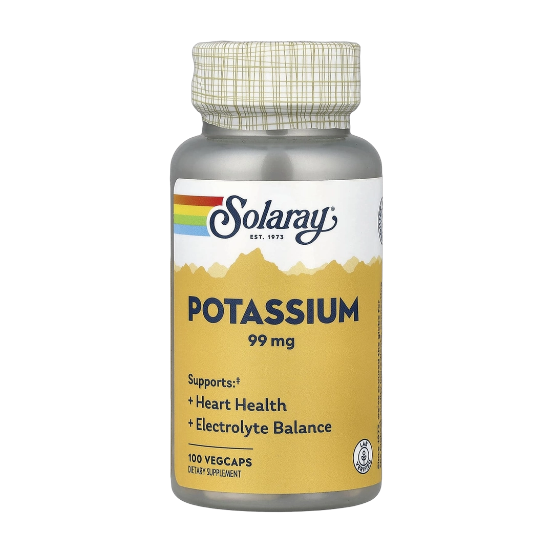Solaray, Potassium, 99 mg, 100 VegCaps front packaging view