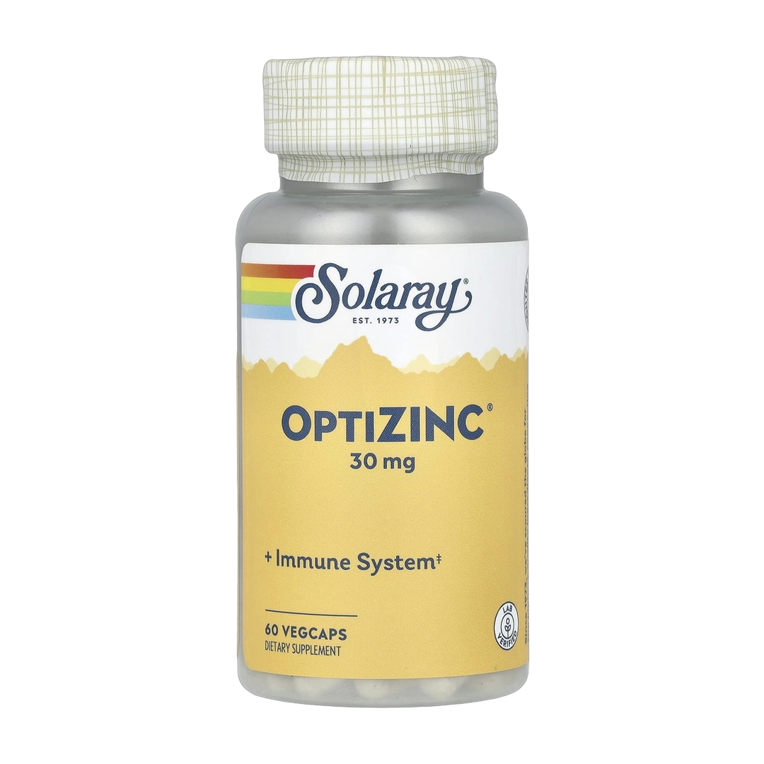 Solaray, Optizinc, 30 mg, 60 VegCaps front packaging view