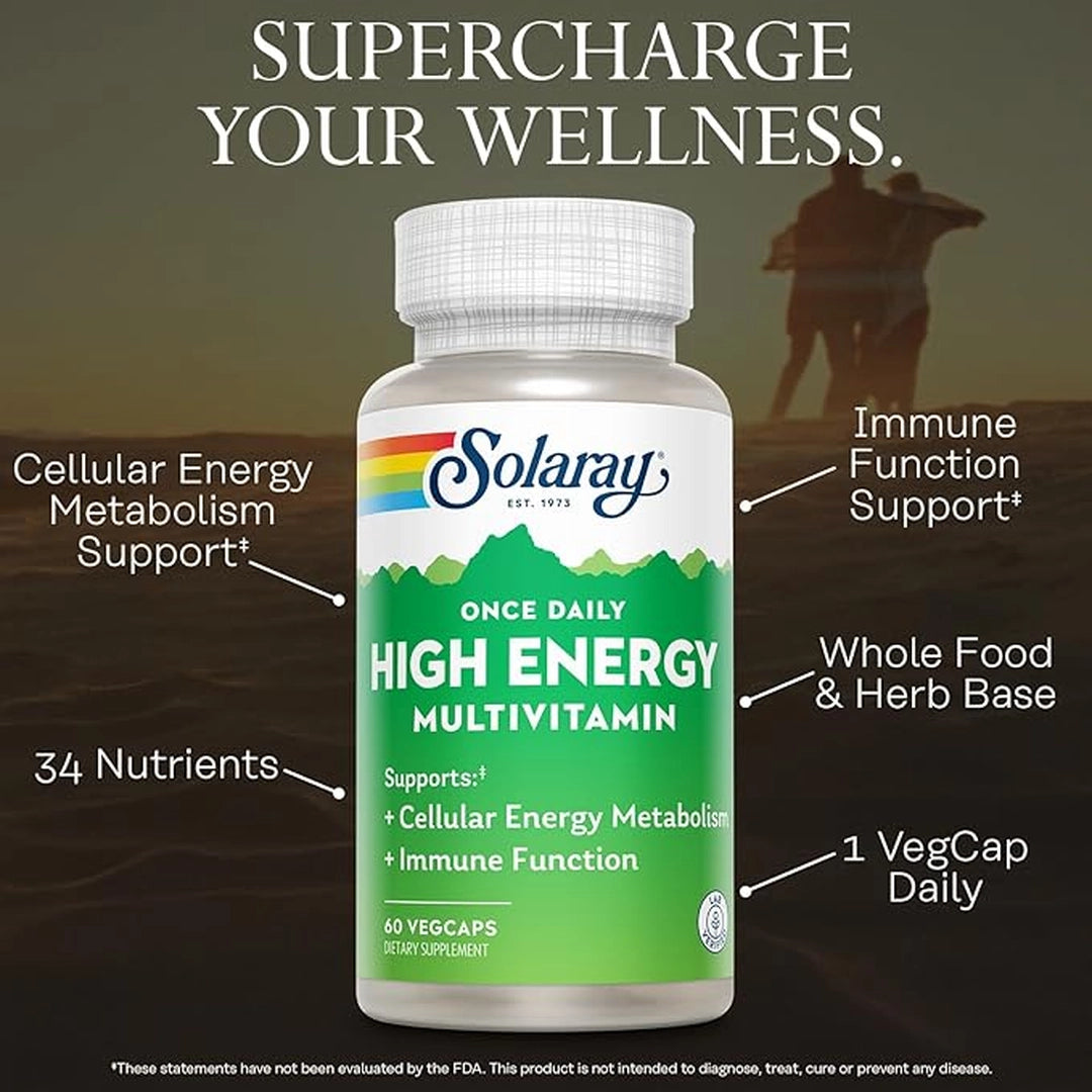 SOLARAY, Once Daily High Energy Multivitamin for Women and Men, 60 VegCap
