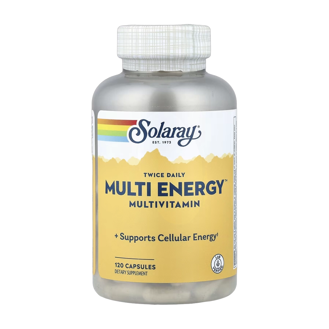 Solaray, Twice Daily Multi Energy™ Multivitamin, Iron Free, 120 Capsules