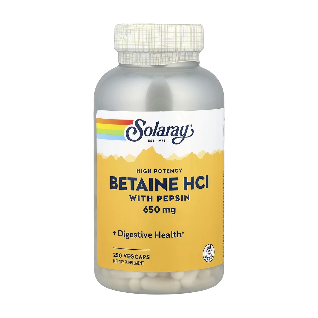 Solaray, High Potency Betaine HCl with Pepsin, 250 VegCaps
