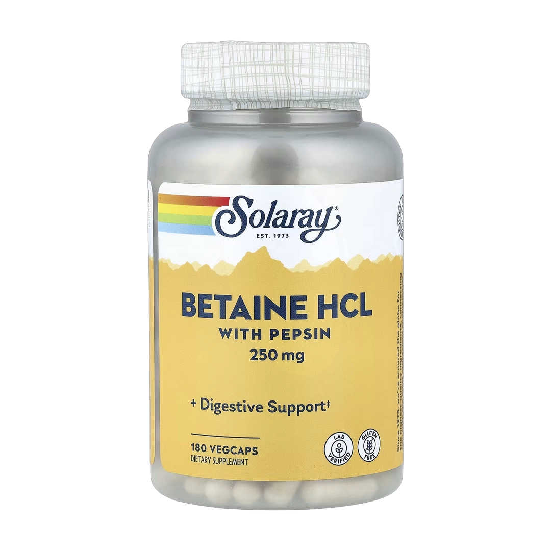 Solaray, Betaine HCL with Pepsin, 180 VegCaps