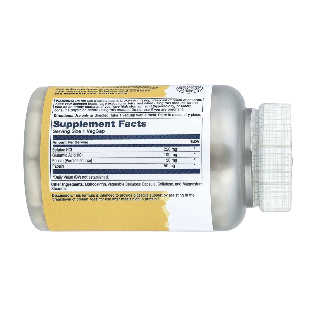 Solaray, Betaine HCL with Pepsin, 180 VegCaps