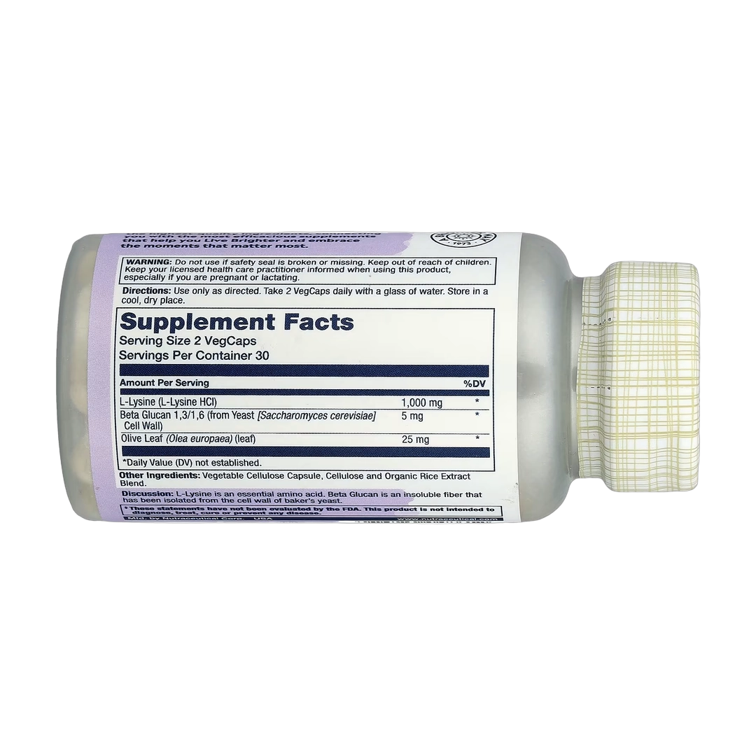 Solaray, L-Lysine Beta Glucan, 60 VegCaps