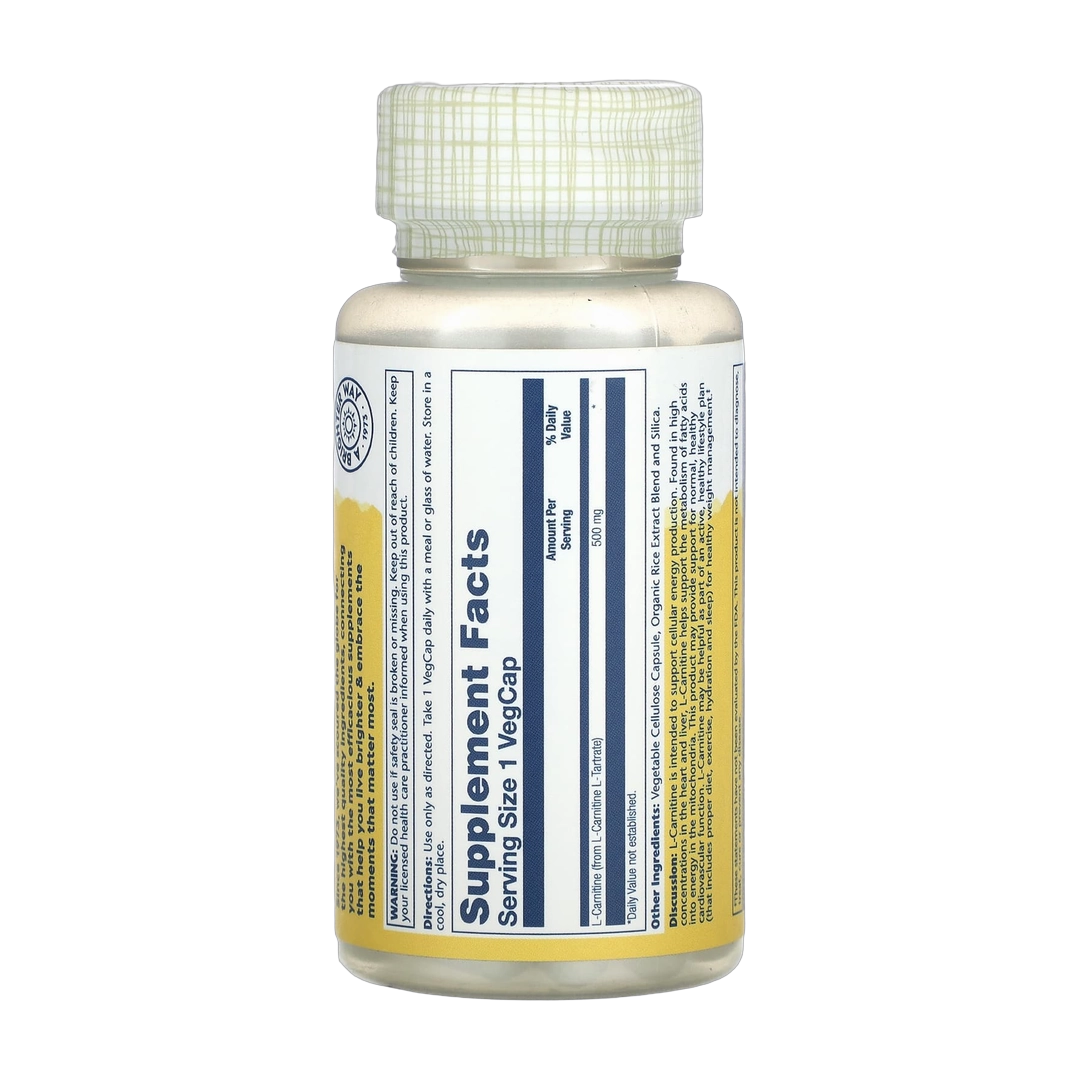 Solaray, L-Carnitine, 500 mg, 30 VegCaps
