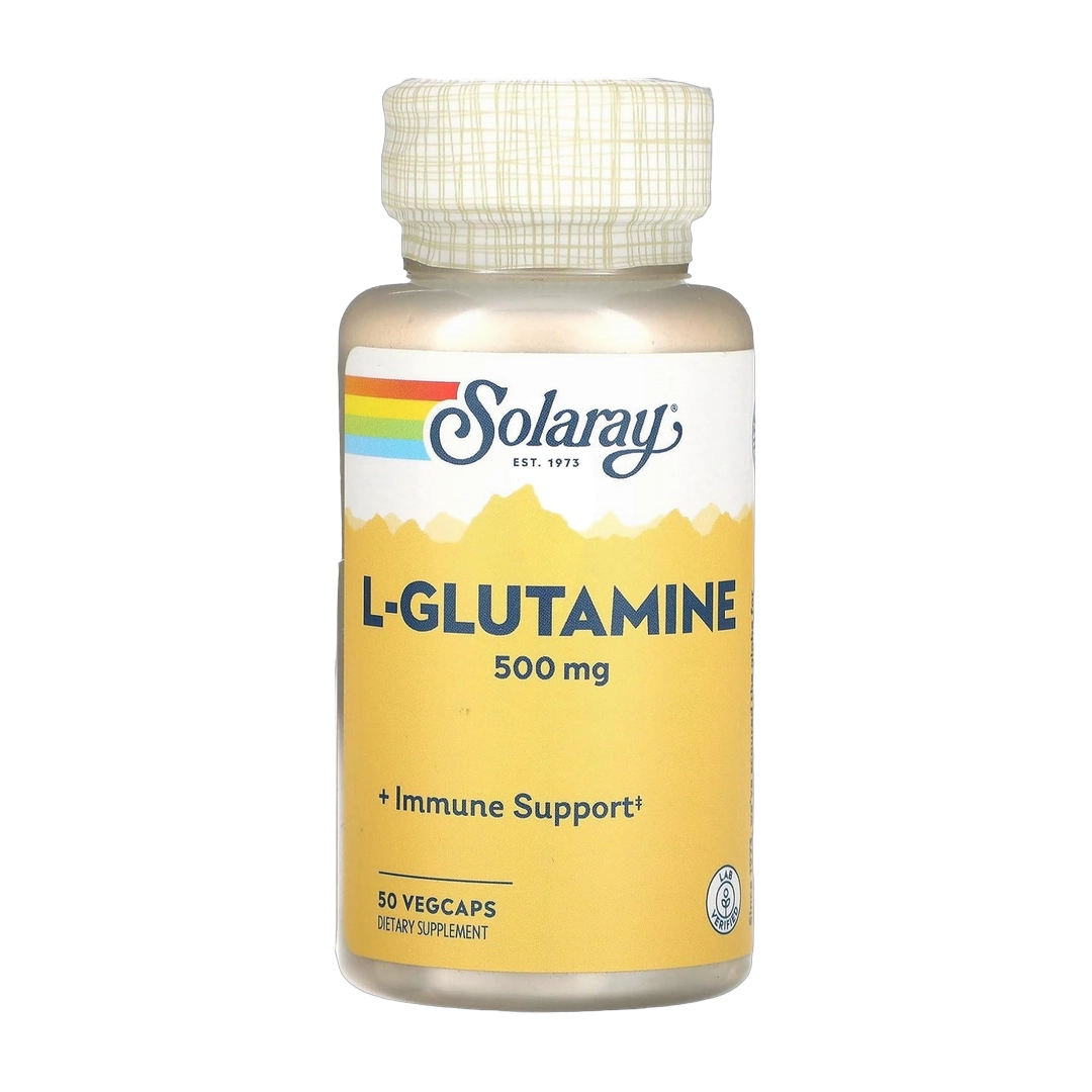 SOLARAY, L Glutamine Capsules 500 mg, 50 VegCaps