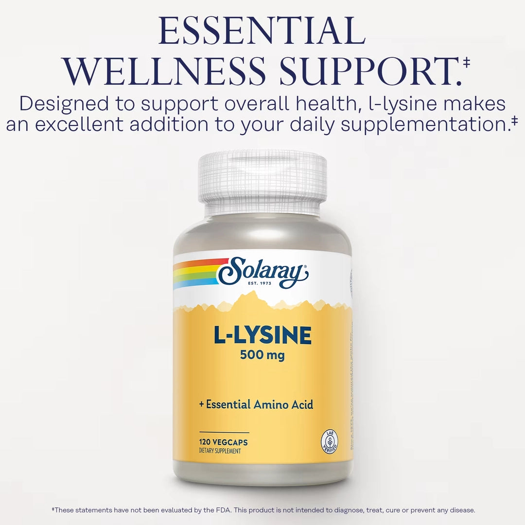 Solaray, L-Lysine, 500 mg, 120 VegCaps