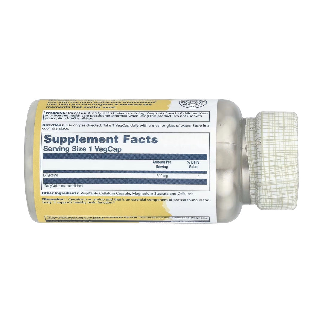Solaray, L-Tyrosine, 500 mg, 100 VegCaps