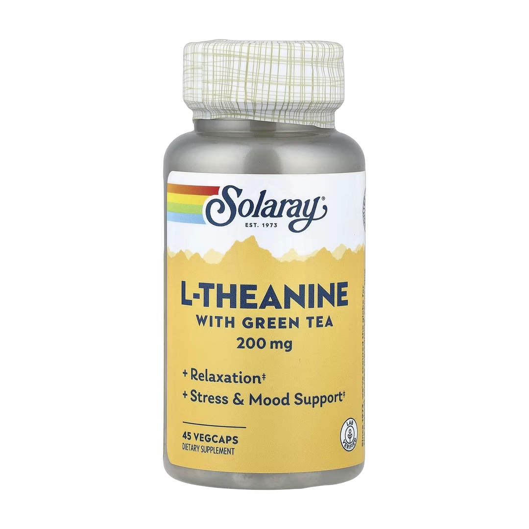 Solaray, L-Theanine With Green Tea, 45 VegCaps