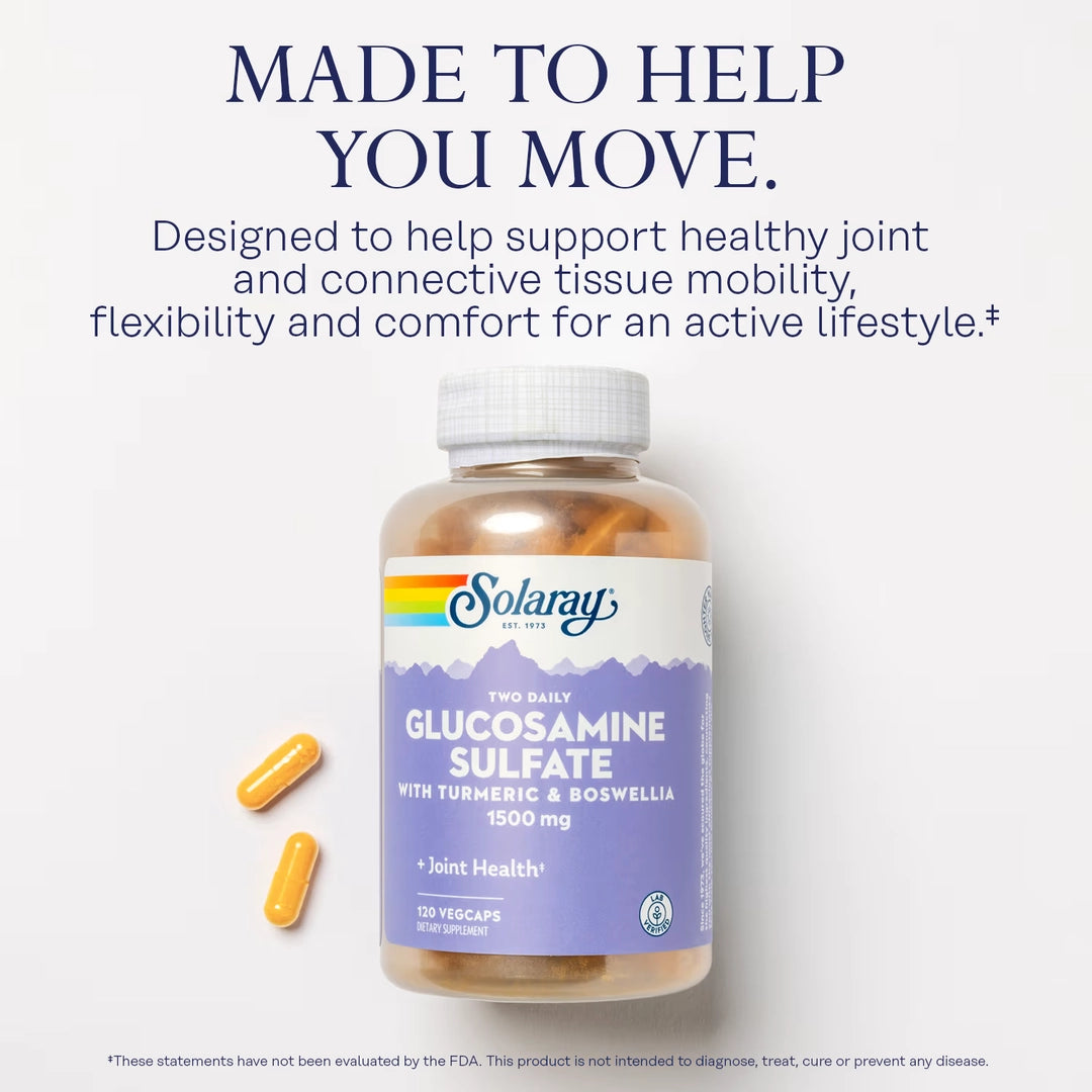 Solaray, Two Daily Glucosamine Sulfate, 120 VegCaps