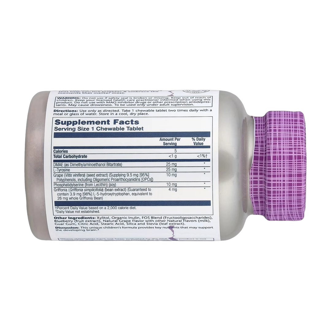 Solaray, Kids Focus Chewables, Natural Grape, 60 Chewables