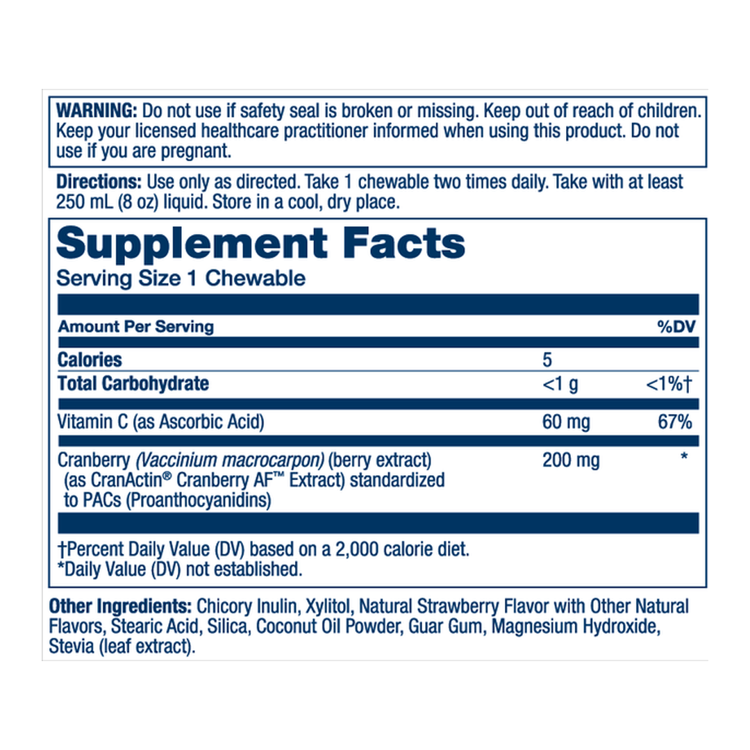 SOLARAY, Cranactin 200 mg, 60 Chewable Tablets