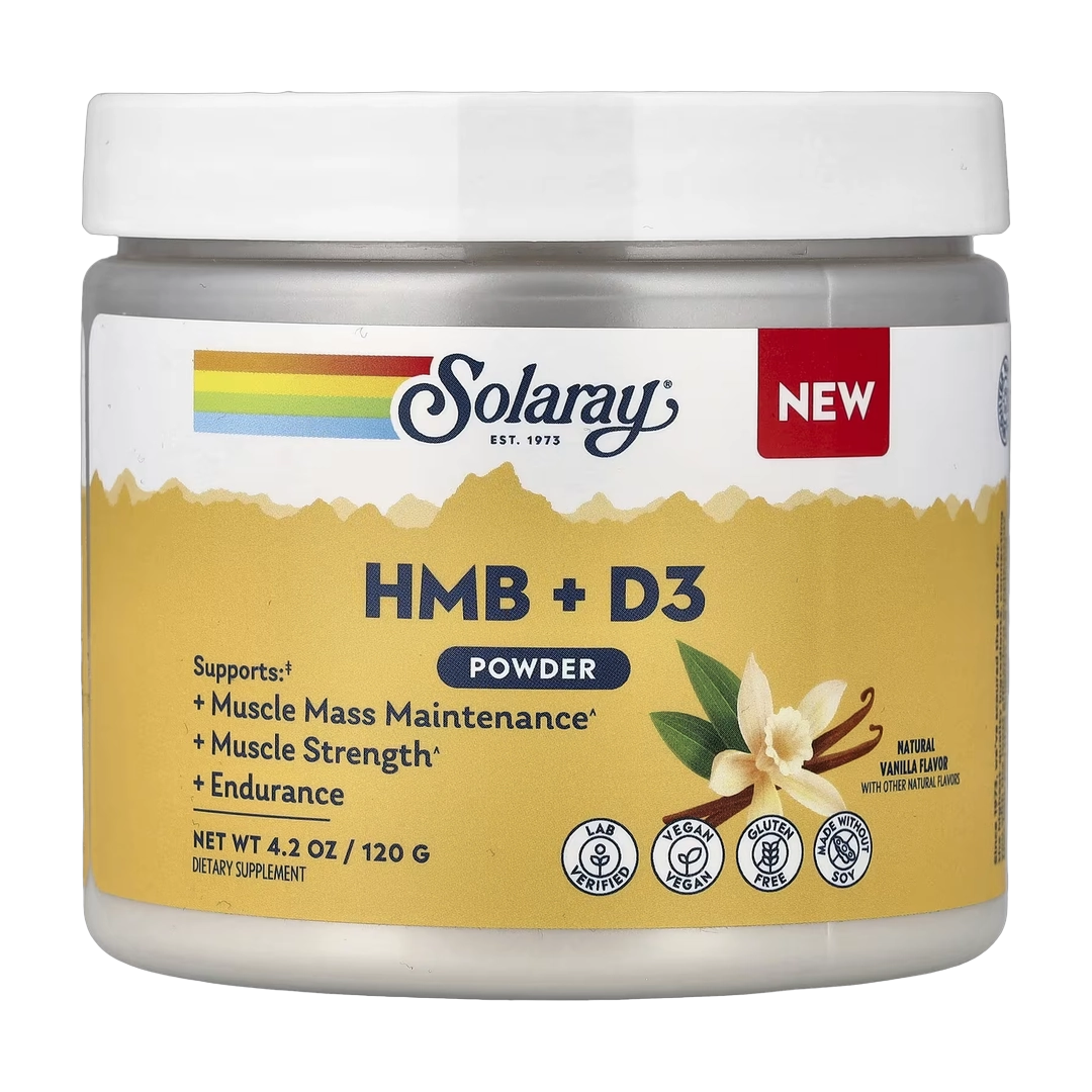 Solaray, HMB + D3 Powder, Natural Vanilla, 4.2 oz (120 g)