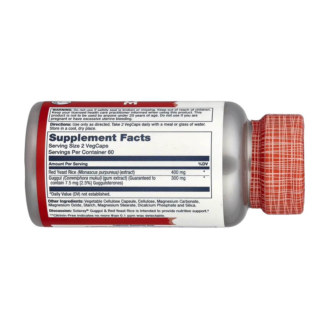 Solaray, Guggul, Red Yeast Rice, 120 VegCaps