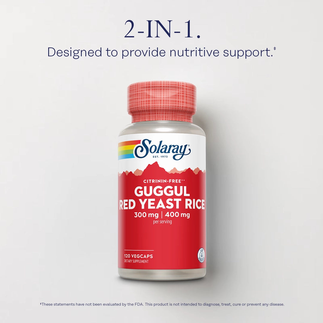Solaray, Guggul, Red Yeast Rice, 120 VegCaps