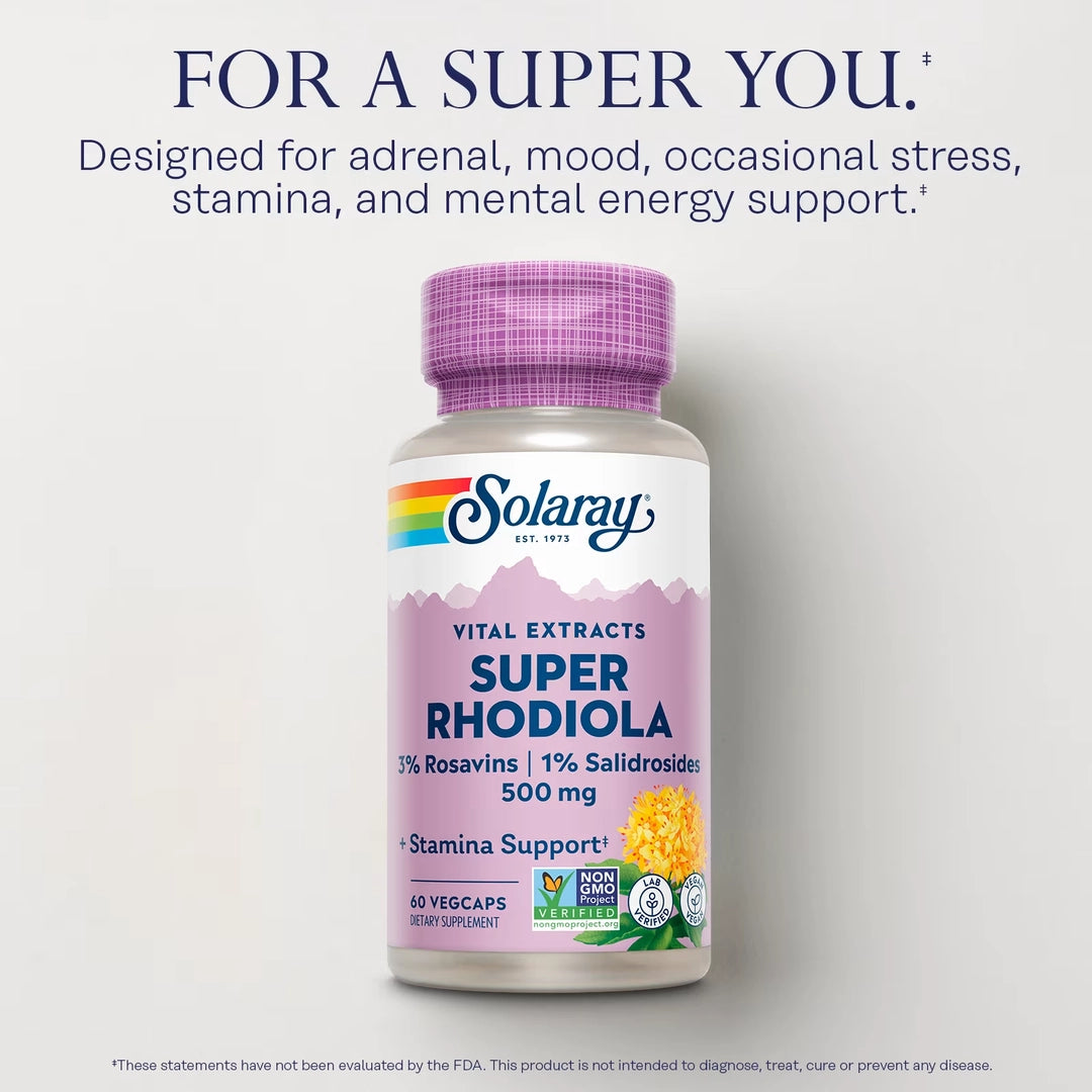 Solaray, Vital Extracts, Super Rhodiola, 500 mg, 60 VegCaps