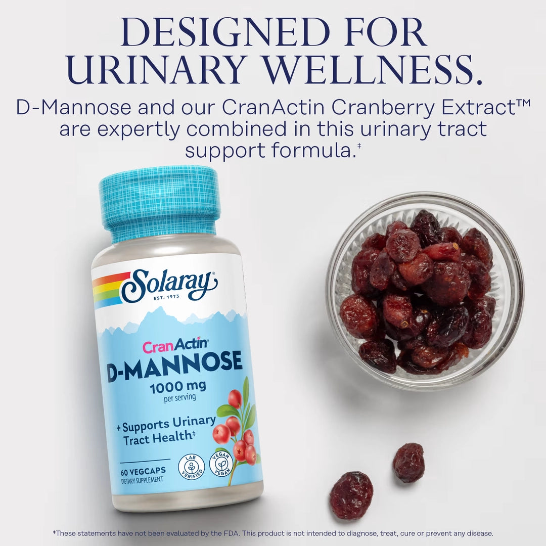 Solaray, CranActin® D-Mannose, 60 VegCaps